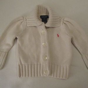 Ralph Lauren Cream White Cardigan Sweater 2T